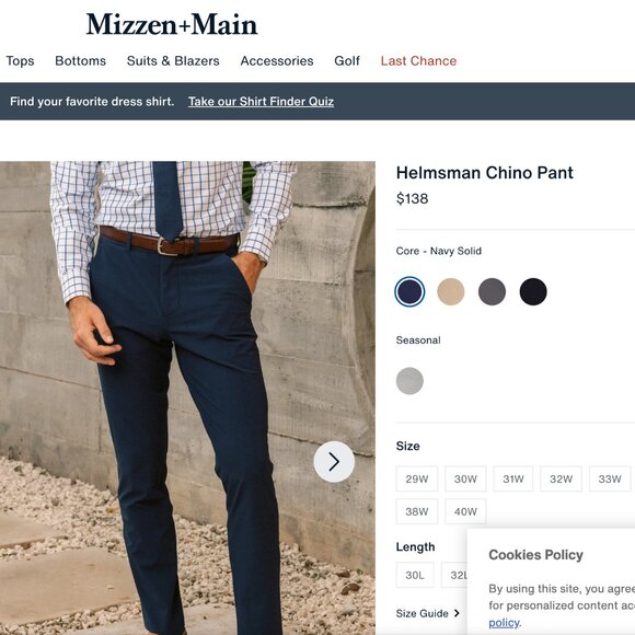 Mizzen and Main Helmsman Chino Pant - Picture 4 of 4